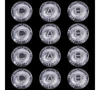 SUPERFINDINGS 12Pcs Faucet Index Button 27mm/1.06Inch Clear Plastic Hot Cold Index Cap 19.5mm Inner Diameter Bathroom Faucets Knobs Replacement Cap Sink Knob Cover for Kitchen Bathroom