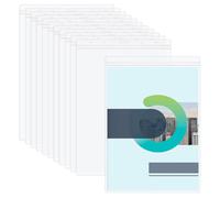 SUPERFINDINGS 12Pcs PVC Hard Sheet Protectors 13.2x8.9In/33.5x22.5cm A4 Waterproof Resealable Zip Paper Page Protector Clear Hard Plastic Sleeves for Photos Trading Cards Menus Certificates (Vertical)