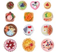 SUPERFINDINGS 13Pcs Mini Food Resin Dessert Figures Decoration Miniature Kitchen Food Set Pretend Play Mini Kitchen Game Party for Dollhouse Micro Landscaping Decoration