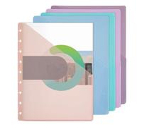 SUPERFINDINGS 15 Pcs Discbound Pocket Dividers 23.9x18.1cm Letter Size Snap in Plastic Binder Pockets 0.5mm Discbound Notebook Dividers for Office Home Planner Organization