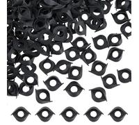 SUPERFINDINGS 150Pcs Eyelids for Safety Eyes Resin Black Safety Eyelids Craft Crochet Eye Washers Stuffed Crochet Eyelid for 7mm Toys' Eyes DIY Puppet Teddy Bear Doll