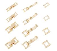SUPERFINDINGS 16 Sets 4 Styles Brass Fold Over Clasps Necklace Bracelet Extenders Foldover Extension Clasp Real 24K Gold Plated Jewelry Clasps Watch Band Clasps for Jewelry Making
