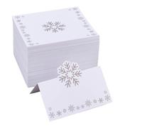 SUPERFINDINGS 180PCS 6 Styles Christmas Snowflake Place Cards Winter Theme Place Cards Snow Table Card for Names Dinner Seating Card for Christmas Frozen Theme Party Decor