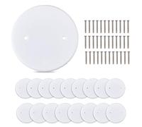 SUPERFINDINGS 18Pcs Wall Hole Cover Ceiling Cover Plate Flat Round Ceiling Cover Plate Circle Wallplate with 36pcs Screws to Cover Openings Above Ceilings or Walls