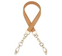 SUPERFINDINGS 1Pcs 62.5cm Handbag Chain Handles Camel Replacement Strap Leather Straps Chain Replacement Strap with Light Gold Alloy Clasps for Women Purse Bag Handbags DIY Crafts