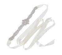SUPERFINDINGS 2.3m Crystal Flower Bridal Belts with Lemon Chiffon rhinestone Wedding Dress Sash Evening Gown Sash Alloy Ceremonial Robe Ribbon for Women Wearing Sewing Formal Occasion