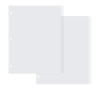 SUPERFINDINGS 2 Pack 8 Tab Plastic Dividers 3 Ring Binder Dividers Letter Size Discbound Tab Divider 28x23cm White Blank Index Divider Page Folder for Planner Notebook