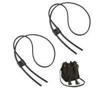 SUPERFINDINGS 2 Pcs PU Leather Drawstring Strap 48.8 inch Coconut Brown Detachable Bucket Bag Strap Replacement DIY Crochet Bag Bunches Pocket Drawstring for Bag Purse Making
