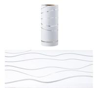 SUPERFINDINGS 2 Rolls 3.94in x 10m White Self-Adhesive Wall Sticker Border Wallpaper Border Peel and Stick Wall Border Decor Silver Wave Wall Covering Borders for Living Room