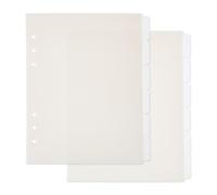 SUPERFINDINGS 2 Sets 12 Sheets A5 Index Binder Dividers Beige Plastic Binder Dividers with 6 Tabs A5 Tab Pages 6 Holes Ring Index Page for Planner Notebook Journal, 21x15.7cm