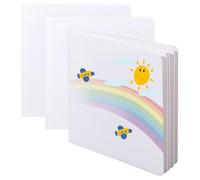 SUPERFINDINGS 2 Sets Blank Hardcover Book White Blank Notebook Blanks Books for Writing Stories 16.5x16.5cm Hardcover Sketchbook Square Paper Drawing Board for Writing Creating Beginners Artists