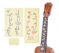 SUPERFINDINGS 2 Sheets Guitar Fretboard Stickers 2 Styles Flower DIY Guitar Neck Fretboard Stickers PVC Self-Adhesive Decals for DIY Bass Acoustic Electric Guitar Scrapbook Decorations