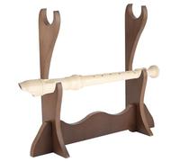 SUPERFINDINGS 2-Tier Flute Stand Wooden Flute Holder Stand Display Sword Stand Rack for Rockhouse Flute Holder Katana Stand for Home Display, 28x7.2x24.2cm(Camel)