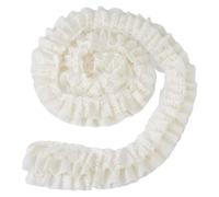 SUPERFINDINGS 2 Yards 3-Layer Polyester Sewing Lace White Ruffle Lace Pleated Trim 4-5 inch Wide Gathered Mesh Chiffon Ribbon for Dress Making Sewing Craft Decoration