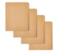 SUPERFINDINGS 20 Sheets 5-Tab Binder Dividers B5 Kraft Paper 9-Hole Binder Dividers 25.9x20cm B5 Notebook Index Dividers with Tabs Burlywood 9 Holes Ring Index Page