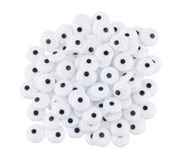 SUPERFINDINGS 200Pcs 12mm Eyes Cabochons Eyes Tiles Flat Round Eyes Black White Safety Eyes Flatback Amigurumi Eyes for Puppet Teddy Bear Crochet