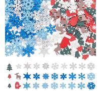 SUPERFINDINGS 200Pcs Christmas Snowflake Wooden Buttons Snowflake Buttons for Sewing 2-Hole Assorted Christmas Art Craft Button for Winter DIY Gift Making Winter Party Craft Sewing Home Decor