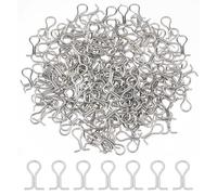 SUPERFINDINGS 200Pcs Silver Fishing Sinker Eyes Eyelet Brass Sinker Eyes Eyelets DIY Fishing Lures Eyelet Silver Loop Fishing Sinker for Weight Molds Tackle Accessories