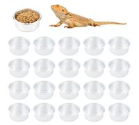 SUPERFINDINGS 20Pcs 0.5oz Gecko Feeding Cups Reusable Small Reptile Feeding Dish Aluminum Reptile Food Bowls and Water Dish for Hermit Crab Tarantula Isopods Snails and Lizard