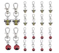 SUPERFINDINGS 20Pcs 2 Style Honey Bee Key Chains Alloy Ladybug Lobster Clasp Charm Ladybird Keyring Pendant Key Chain Decoration for Bag Purse Wallet Handbags