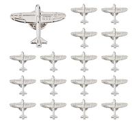 SUPERFINDINGS 20Pcs Alloy Lapel Platinum Pin Airplane Brooch Pin Airplane Decorative Metal Pins Flight Appreciation Gifts Bulk Aircraft Brooch for Hat Jacket Backpack Accessories Jewelry 30x24mm