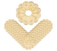 SUPERFINDINGS 20Pcs Brass Backplate Washers 2.4cm Classical Furniture Decoration Gasket Flower Hardware Accessories for Box Handles Knobs Furniture Cabinet Golden