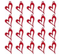 SUPERFINDINGS 20Pcs Red Heart Charms Alloy Love Shape Pendants Love Dangle Charms Earring Bracelet Necklace Pendants Charms for DIY Craft Jewelry Making Valentine's Day 24x14x2.5mm