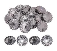 SUPERFINDINGS 20PCS Shank Buttons Gunmetal Alloy Buttons 25mm Flower Round Metal Button Single Hole Button for Garments Crafts Sewing DIY Embellishments Suits, Hole: 5mm