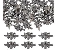 SUPERFINDINGS 20Pcs Skull Prong Studs Alloy Skull Clasp Ghost Brads Decorative Studs for Bag Belt Jacket Hat Leathercraft Replacement Accessories(Gunmetal), 11.5x22x7mm