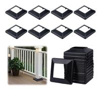 SUPERFINDINGS 22Pcs Post Skirt Black Post Base Cover 8x8cm Inner Diameter Square Plastic Vinyl Posts Base Cover Column Wraps Fence Posts Sleeve for Fence Stair Wood Hand and Stair Rails