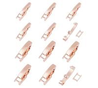 SUPERFINDINGS 24Pcs 2 Styles Brass Fold Over Clasps Rose Gold Necklace Bracelet Extenders 15-16.5mm in Length Foldover Extension Clasp Jewelry Clasps for DIY Jewelry Making