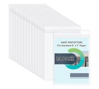 SUPERFINDINGS 24Pcs Sheet Protectors A6 Waterproof Resealable Zip Paper Page Protector Clear Hard Plastic Sleeves PVC Hard Clear Photo Sleeves for Trading Cards Menus Certificates