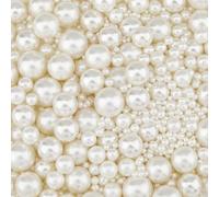 SUPERFINDINGS 2560Pcs No Hole Pearls 12 Sizes Pearl Beads White Ivory 2~20mm Bulk Pearls Imitation Assorted Sizes Faux Fake Pearl Beads for Crafting Wedding Vase Filler Centerpieces