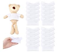 SUPERFINDINGS 25Pcs Blank Teddy Bear Clothes For Diy Sublimation Crafts | PP Material, DIY Outfits, 5x10x0.2cm, Crew Neck, Unprinted, Classic Stuffed T Shirt For Stuffed Animals