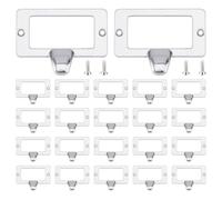 SUPERFINDINGS 25Pcs Label Frame Card Holder Alloy Office Library File Drawer Tag Platinum Catalog Holder Pull Handles 1.71x2.3inch Cabinet Label Card Pull Handles with Screws for Drawer Cabinet