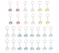 SUPERFINDINGS 28Pcs 7 Colors Tree of Life Keyring tree glass keyring Gemstone Charm Keychain Keyrings For Women DIY Lucky Ornament Bag Decoration Car Key