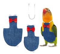 SUPERFINDINGS 2Pcs 2 Sizes Bird Diaper Harness Cockatiel Tuxedo Flight Suite Reusable Parrot Nappy Clothes Costume with Steel Wire Spring Rop for Parrots Pigeons Pet Supplies