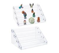 SUPERFINDINGS 2Pcs 4 Tier Acrylic Spice Rack Clear Spice Shelf Vertical Seasoning Organizer Tiered Pantry Shelves for Cabinet Kitchen Storage Organization,22x30.6x15.5cm