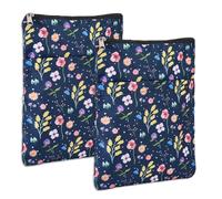 SUPERFINDINGS 2Pcs Book Sleeve Flower Book Covers with Zipper and Front Pocket Blue Padded Protector 28x22cm BookCover Case Washable Floral Printed Gift Bag for Women Readers Librarian Club Gifts