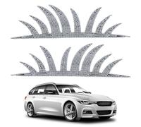 SUPERFINDINGS 2Pcs Car Headlights Eyelash Stickers White Diamond False Cute Rhinestone False Eyelash Stickers Car Stickers Headlight Stickers Eyelash Stickers Sparkling Diamond