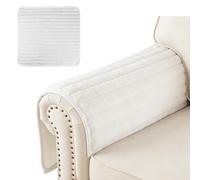 SUPERFINDINGS 2Pcs Couch Arm Cover Sofa Arm Covers White Non-Slip Plush Sofa Armrest Protector 70x70cm Thick Fuzzy Armrest Pad Armchair Covers Set for Sectional Couch Armchair Slipcovers