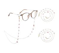SUPERFINDINGS 2PCS Glasses Chains Sunglasses Straps Gemstone Beaded Glasses Strap Pink Crystal Eyeglass Chains Eyeglass Strap Holder Elegant Eyewear Lanyard Eyewear, 75cm/29.5inch