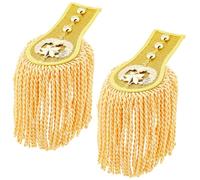 SUPERFINDINGS 2Pcs Gold Cosplay Ringmaster Shoulder Tassel Shoulder Uniform Fringe Shoulder Golden Link Chain Epaulet Shoulder Brooch Epaulettes Clothes Decor for Cosplay Carnival
