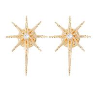 SUPERFINDINGS 2PCS Octagram Star Brooch Pins Golden Star Lapel Pins Eight Awn Stars Brooch Pin 8 Pointed Stars Brooches Fashion Rhinestone Decorative Pin for Women Men Clothes Decor