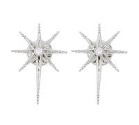 SUPERFINDINGS 2PCS Octagram Star Brooch Pins Platinum Star Lapel Pins Eight Awn Stars Brooch Pin 8 Pointed Stars Brooches Fashion Rhinestone Decorative Pin for Women Men Clothes Decor