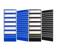 SUPERFINDINGS 2Pcs Pocket Visual Schedule Chart 90.5x33.2cm Daily Schedule Pocket Bag with 4Pcs Hook Hanger Cloth Reversible Chart for Sentence Strips for Preschool Activity Supplies