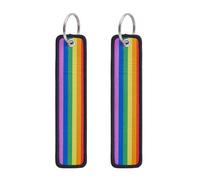 SUPERFINDINGS 2PCS Rainbow Keychain LGBT Keychain LGBT Key Ring Gay Keychain Colorful Polyester Keychain Boyfriend Girlfriend Couple Keychain for LGBT Gifts