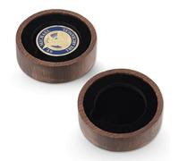 SUPERFINDINGS 2PCS Round Single Coin Storage Case 2.91inch Wood Challenge Coin Dispaly Case Coins Presentation Box with Black Velvet 1.77inch Slot Coins Holder with Lid for Collection Storage Display