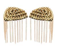 SUPERFINDINGS 2PCS Tassel Epaulettes Shoulder Boards Retro Punk Detachable Epaulette Suit Epauletter Blazer Badge Costume Shoulder Brooch Pin for Cosplay Uniform Jacket,Tassel:4.29"/10.9cm, Felt+Alloy