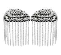 SUPERFINDINGS 2PCS Tassel Epaulettes Shoulder Boards Retro Punk Detachable Epaulette Suit Epauletter Blazer Badge Costume Shoulder Brooch Pin for Cosplay Uniform Jacket,Tassel:4.29"/10.9cm, Felt+Alloy